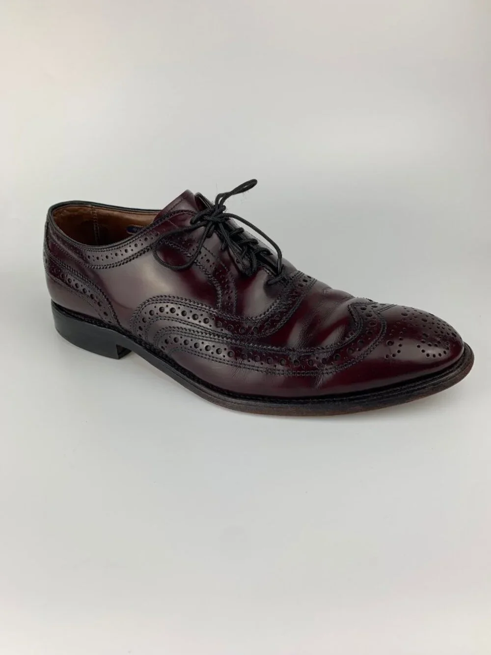Allen Edmonds Burgundy Leather Wingtip Oxford Dress Shoes 8.5D USA